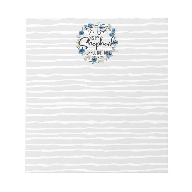 Der Herr ist mein Hirte | Psalm 23:1 Bibelverse Notizblock (Vorderseite)
