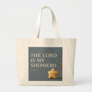 Der Herr ist mein Hirte | Psalm 23:1 Blau Grau Jumbo Stoffbeutel