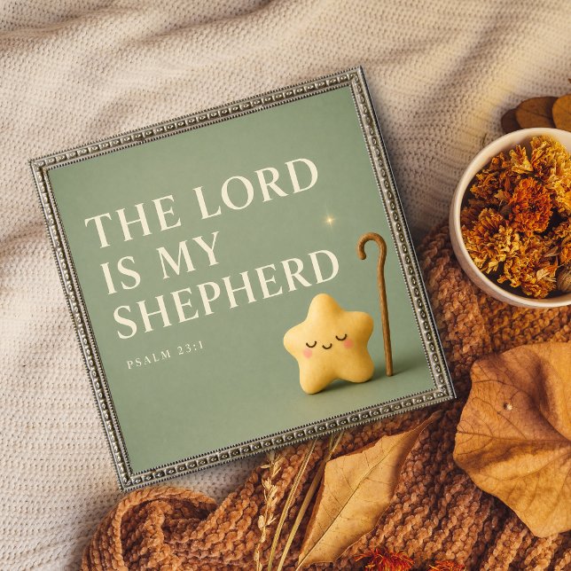 Der Herr ist mein Hirte | Psalm 23:1 | Hellgrün Poster (Von Creator hochgeladen)