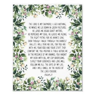 Der Herr ist mein Hirte, Psalm 23, Bibelverse Fotodruck