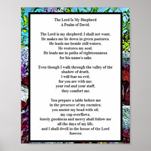 Der Herr ist mein Hirte Psalm 23 Elegantes Desig Poster