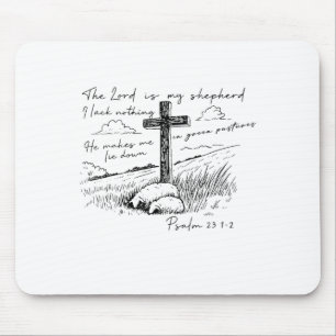 Der Herr ist mein Hirte Psalm 23 Kreuz Wiese Mousepad