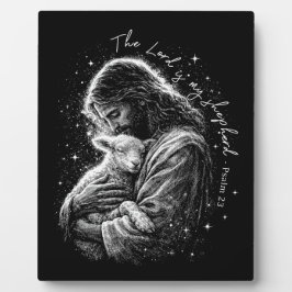 Der Herr ist mein Hirte. Psalm 23. Plakette & Staf Fotoplatte