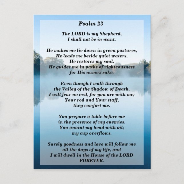 Der Herr ist mein Hirte Psalm 23 Postkarte (Vorderseite)