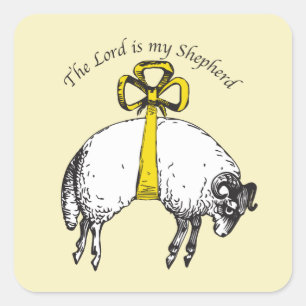 Der Herr ist mein Hirte Psalm 23 Quadratischer Aufkleber