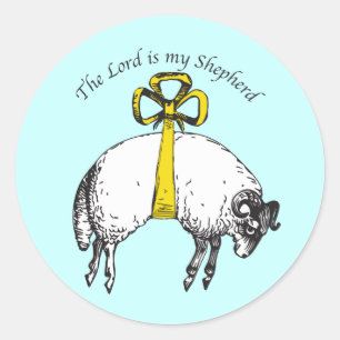 Der Herr ist mein Hirte Psalm 23 Runder Aufkleber