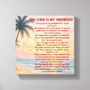 Der Herr ist mein Hirte Psalm 23 Sunset Beach Leinwanddruck