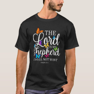Der Herr ist mein Hirte Schmetterling Psalm 231 Re T-Shirt