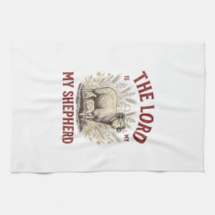 Der Herr ist mein Hirte Vintage-Schaf-Shirt-Design Geschirrtuch