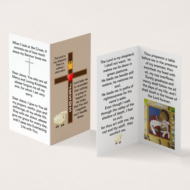 Der Herr ist meine Hirtengebet-Karte Visitenkarten (Innenseite und Außenseite)