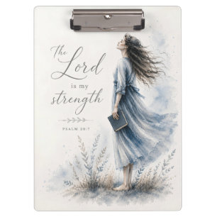 Der Herr ist meine Stärke Psalm 28:7 Aquarell Klemmbrett