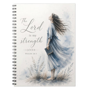 Der Herr ist meine Stärke Psalm 28:7 Aquarell Notizblock