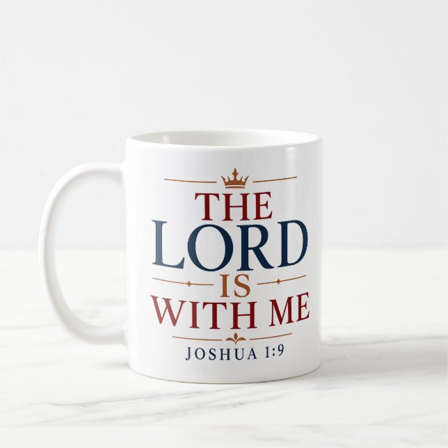 Der Herr ist mit mir Moderne christliche Typografi Kaffeetasse (Links)