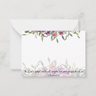 Der Herr ist treu Wasserfarbe floral christlich  Mitteilungskarte