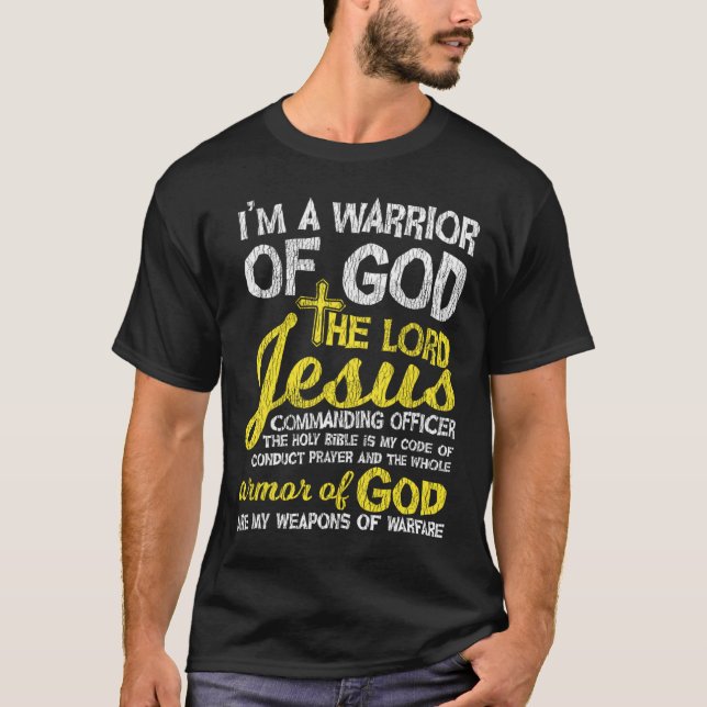 Der Herr, Jesus, rühmt Gott, überkreuzt den Glaube T-Shirt (Vorderseite)