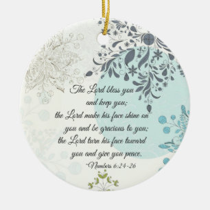 Der Herr segne dich, 4. Mose 6:24, Bibel Weihnacht Keramik Ornament
