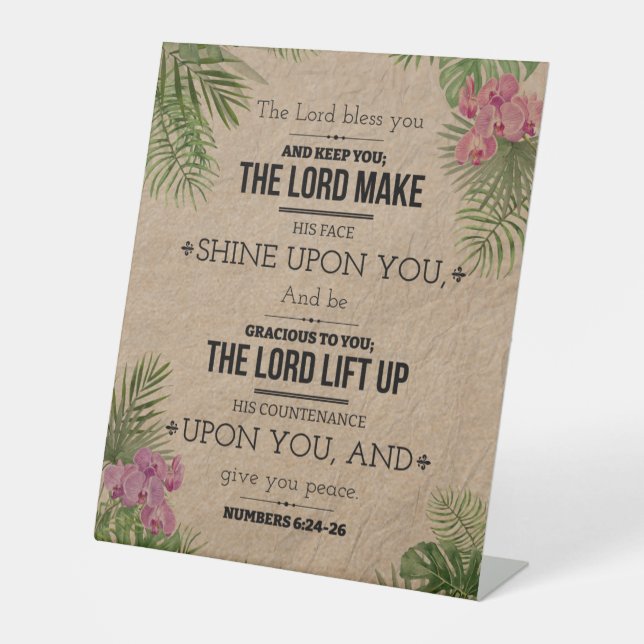 Der Herr segne dich, Nummern 6:24-26 Sockelschild (Vorderseite)