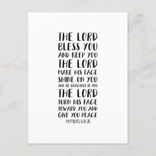 Der Herr segne dich und behüte dich, 4. Mose 6:24- Postkarte