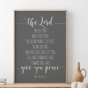 Der Herr segne euch und Behalte euch, Nummern 6:24 Poster