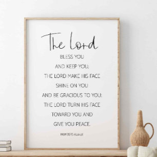 Der Herr segne euch und Behalte euch, Nummern 6:24 Poster