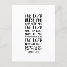 Der Herr segne euch und Behalte euch, Nummern 6:24 Postkarte
