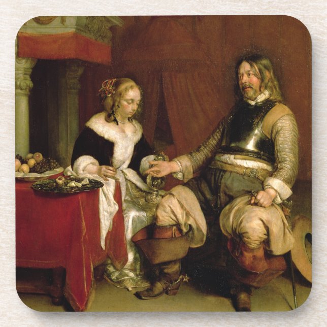 Der Herr-Soldat (Öl auf Leinwand) Getränkeuntersetzer (Vorderseite)