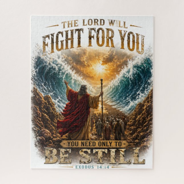 Der Herr wird für euch kämpfen Exodus 14:14 Puzzle (Vertikal)