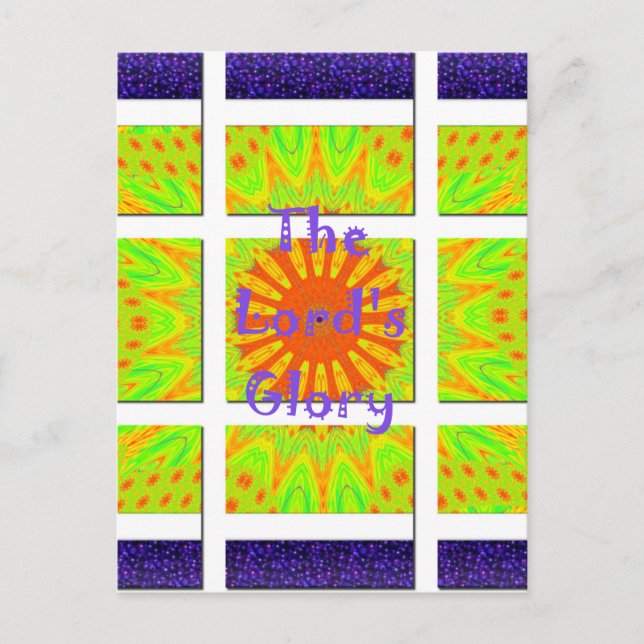 Der Herrgott: Schöne, phantastische, bunte Kunst Postkarte (Vorderseite)