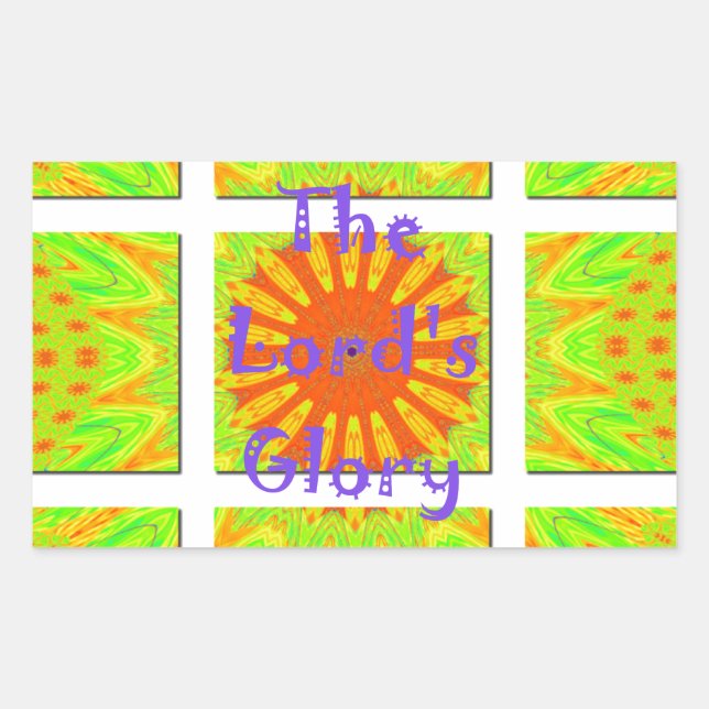 Der Herrgott: Schöne, phantastische, bunte Kunst Rechteckiger Aufkleber (Vorderseite)
