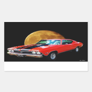 Der Herzschlag von Amerika-Gestern Chevrolet Rechteckiger Aufkleber