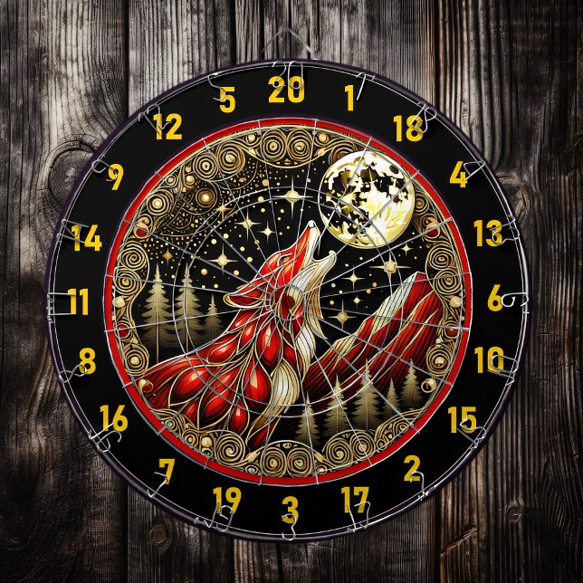 Der heulende Wolf ruft in die Wildnis Dartscheibe (Von Creator hochgeladen)