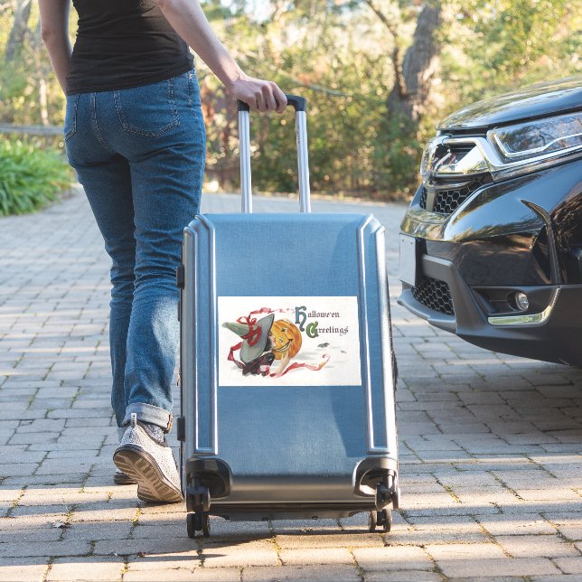 Der Hexenkuss: eine Kürbislaterne zu Halloween Aufkleber (Koffer Insitu)