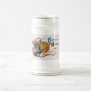 Der Hexenkuss: eine Kürbislaterne zu Halloween Bierglas