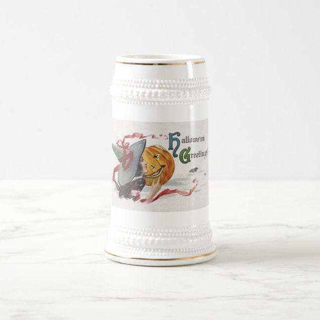 Der Hexenkuss: eine Kürbislaterne zu Halloween Bierglas (Mittel)