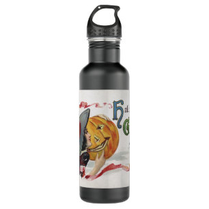 Der Hexenkuss: eine Kürbislaterne zu Halloween Edelstahlflasche