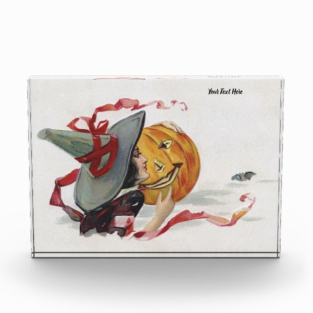 Der Hexenkuss: eine Kürbislaterne zu Halloween Fotoblock (Vorderseite)