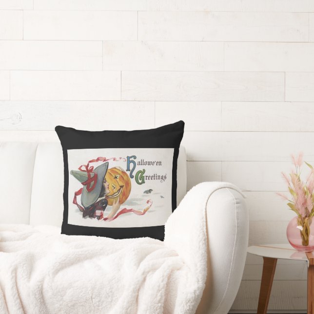 Der Hexenkuss: eine Kürbislaterne zu Halloween Kissen (Liege)