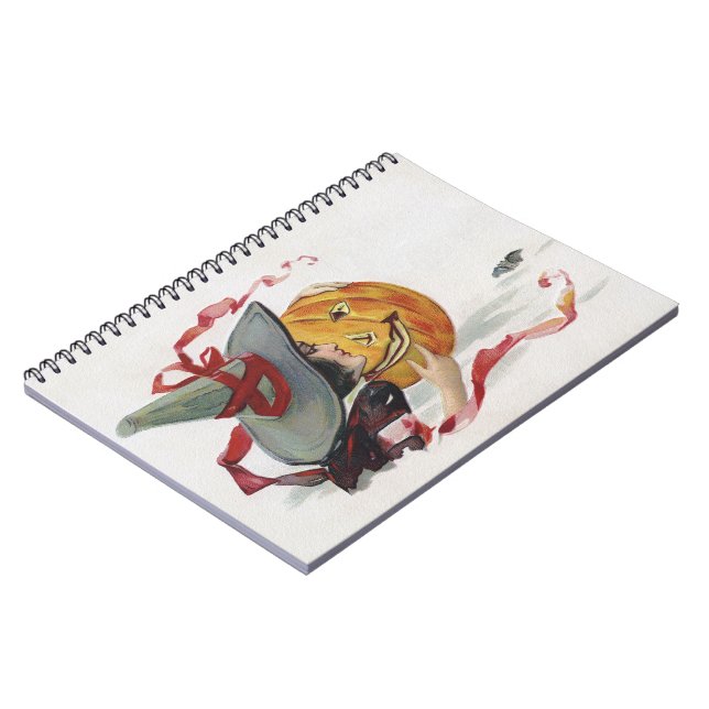 Der Hexenkuss: eine Kürbislaterne zu Halloween Notizblock (Linke Seite)