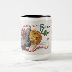 Der Hexenkuss: eine Kürbislaterne zu Halloween Tasse