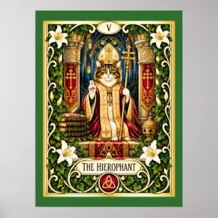Der Hierophant Katzen Tarot - Tradition und Weishe Poster