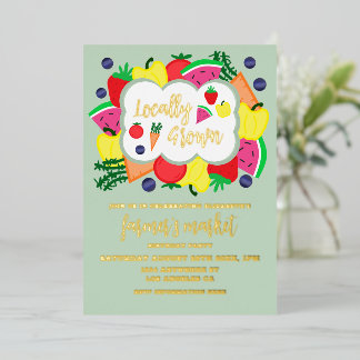 Der hiesige Bauernmarkt zum Geburtstag Folieneinladung