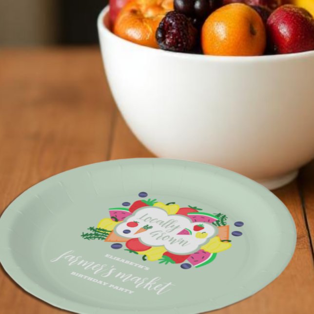 Der hiesige Bauernmarkt zum Geburtstag Pappteller (Von Creator hochgeladen)