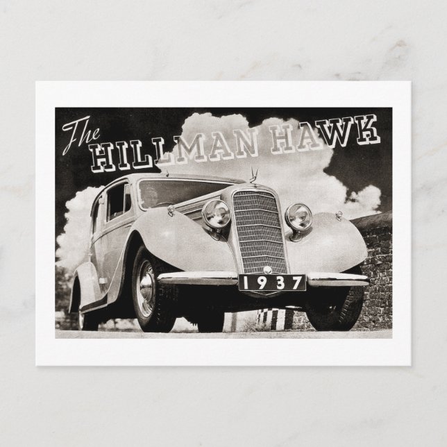 Der Hillman Hawk 1937 Postkarte (Vorderseite)