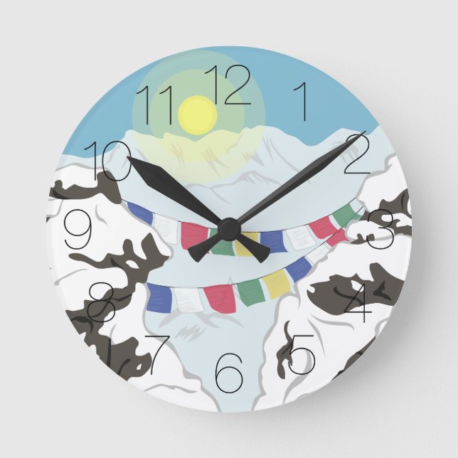 Der Himalaya Runde Wanduhr (Vorderseite)