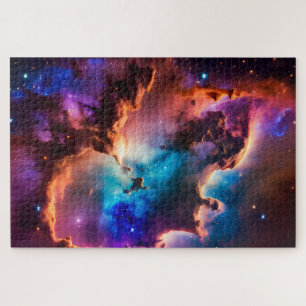 Der Himmel des lila und grünen magischen Universum Puzzle