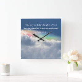 Der Himmel erklärt Ps. 19:1 Quadratische Wanduhr