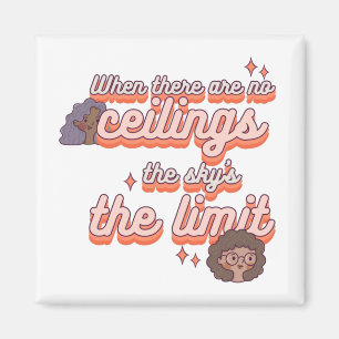 Der Himmel ist das Limit Frauenrechte Rosa Retro Magnet