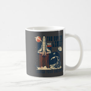 Der Himmel ist deine Grenze Weltraum Raketen Shutt Kaffeetasse