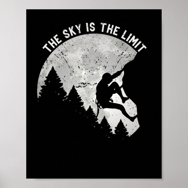 Der Himmel ist der Limit Moon Rock Kletterberg Poster (Vorne)