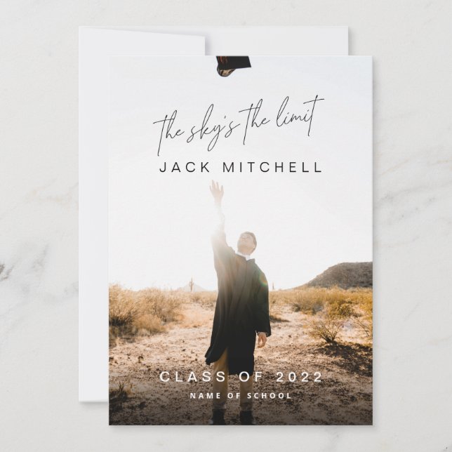 Der Himmel ist die Limit-Klasse des Abschluss-Foto Ankündigung (Vorderseite)